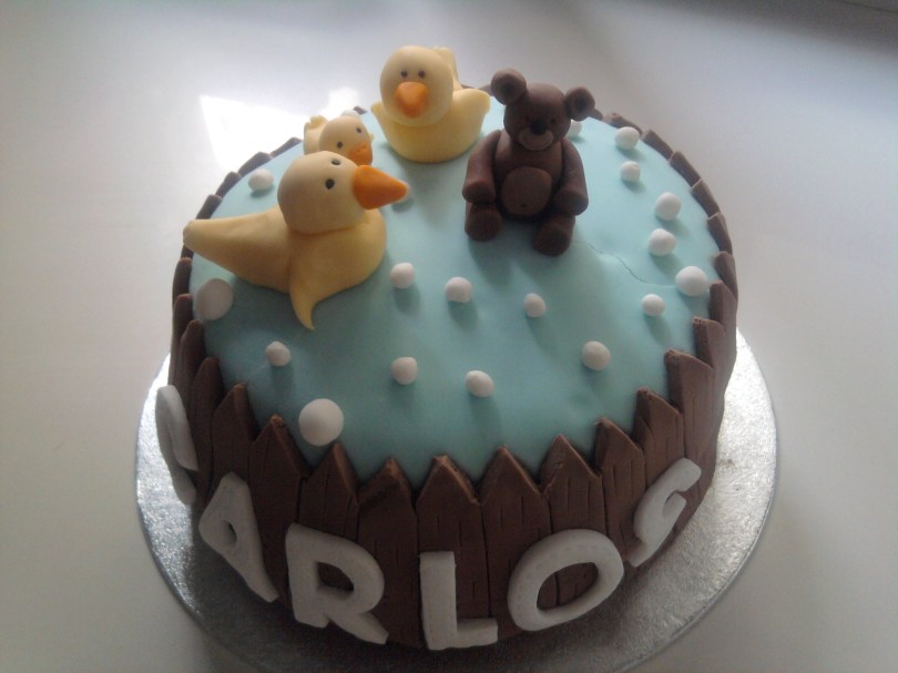 Tarta de barril con patitos y osito para Puerto Real - Cádiz