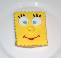 Galleta decorada con fondant de Bob Esponja