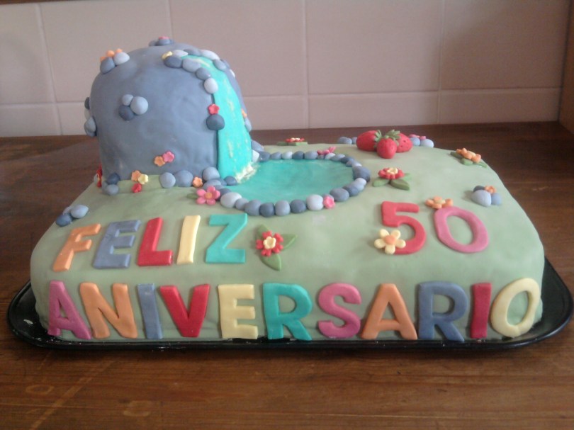 Tarta cascada y campo