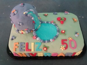 Tarta cascada y campo