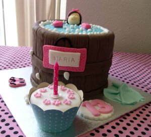 Tarta barril para niña