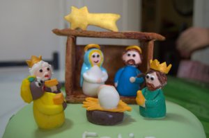 Tarta fondant de Portal de Belén para Sevilla