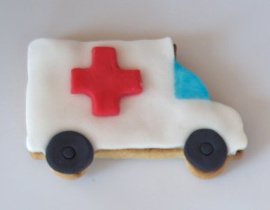 Galleta fondant de ambulancia