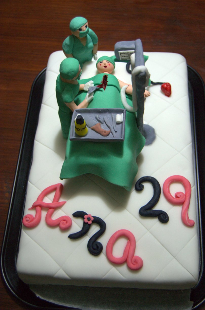 Tarta fondant de quirófano