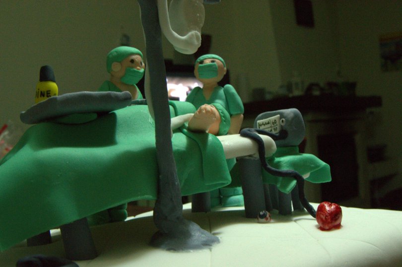 Tarta fondant de quirófano