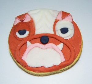 Galleta fondant de bulldog