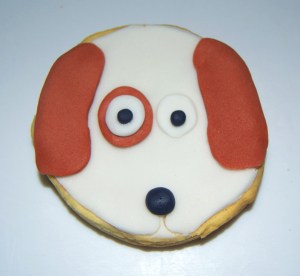 Galleta fondant de perro bodeguero