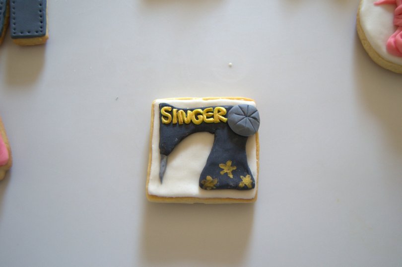 Galleta fondant de máquina de coser