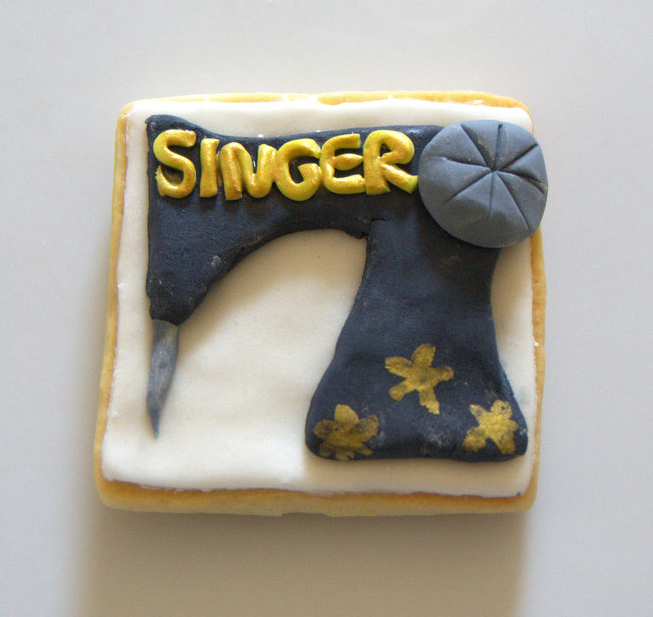 Galleta fondant de máquina de coser