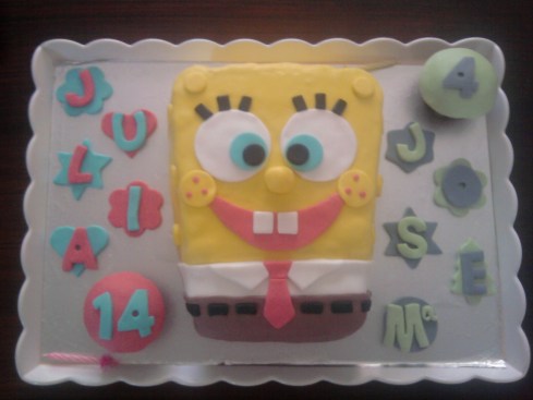 Tarta fondant de Bob Esponja
