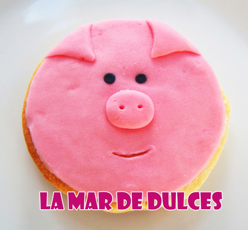 Galleta fondant de cerdito