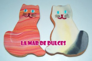 Galleta fondant de gatos