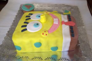 Tarta fondant de Bob Esponja