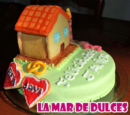 Tarta fondant de casa y alianzas