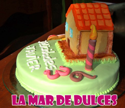 Tarta fondant de casa y alianzas