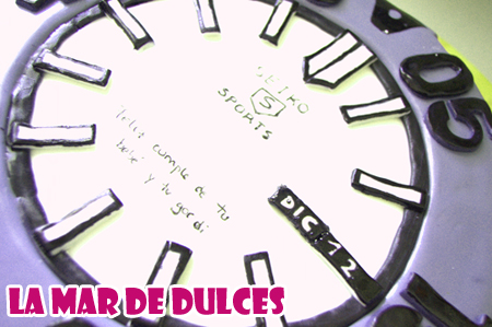 Tarta fondant de reloj