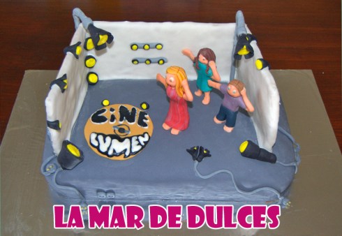 Tarta fondant de iluminación de plató de televisión chiclana