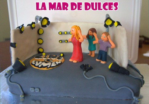 Tarta fondant de iluminación de plató de televisión Chiclana