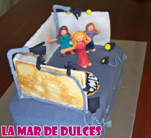 Tarta fondant de iluminación de plató de televisión Chiclana