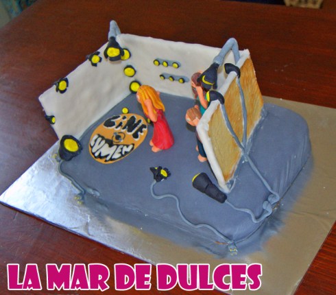 Tarta fondant de iluminación de plató de televisión Chiclana