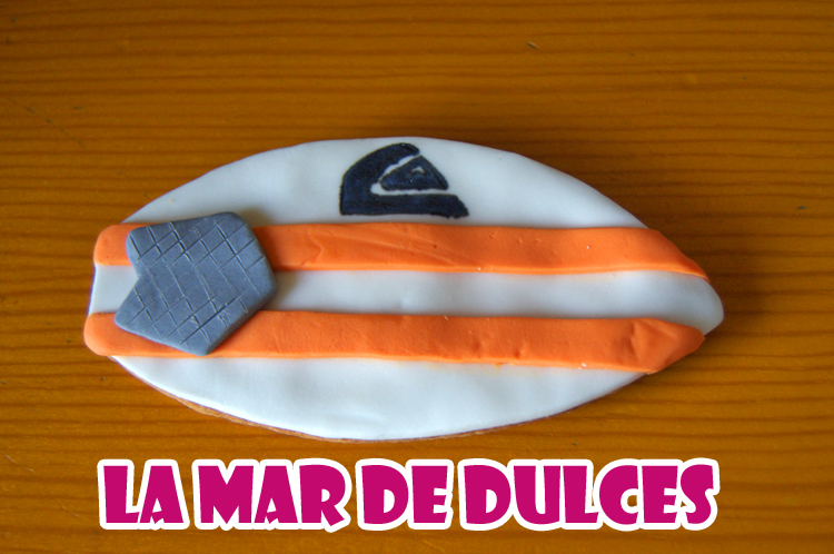 Galleta fondant de tabla de surf