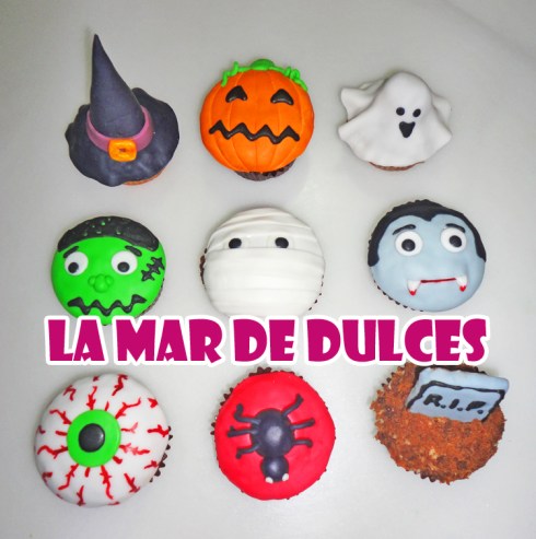Cupcakes de fondant para Halloween