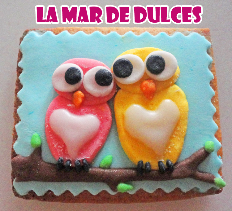 Galletas fondant de mochuelos para boda en Sevilla