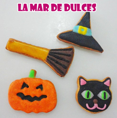 Galletas decoradas con glasa y fondant para Halloween