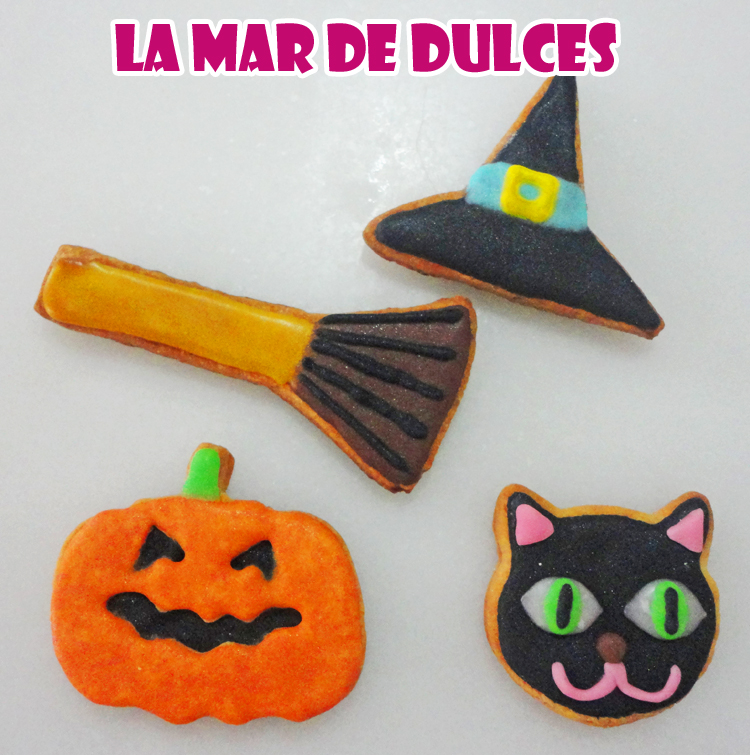 Galletas decoradas con glasa y fondant para Halloween
