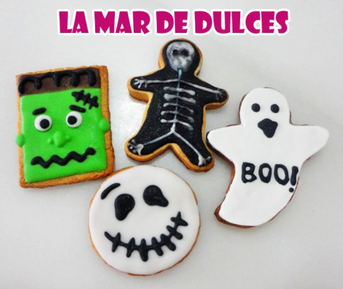 Galletas decoradas con glasa y fondant para Halloween