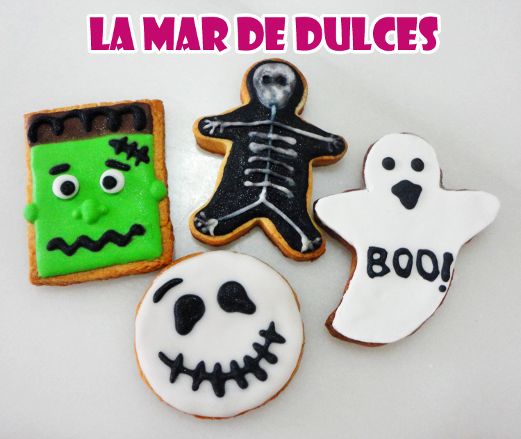 Galletas decoradas con glasa y fondant para Halloween
