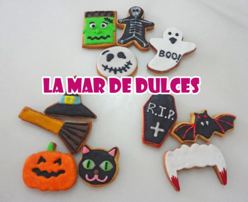 Galletas decoradas con glasa y fondant para Halloween