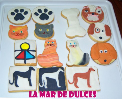 Galletas fondant de perros y gatos