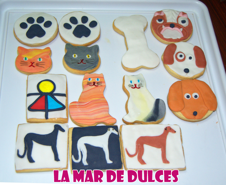Galletas fondant de perros y gatos