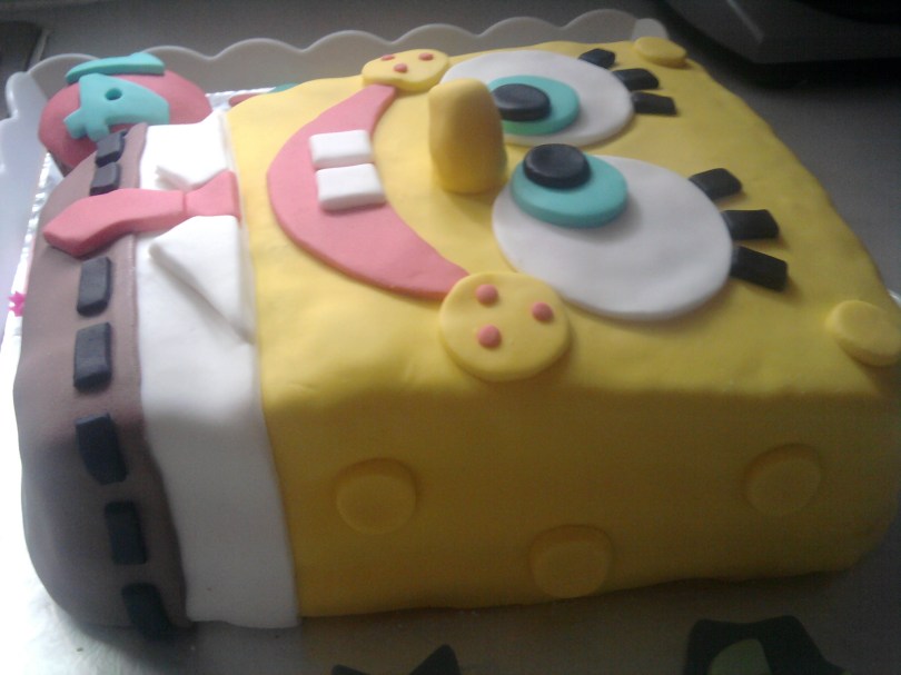 Tarta fondant de Bob Esponja