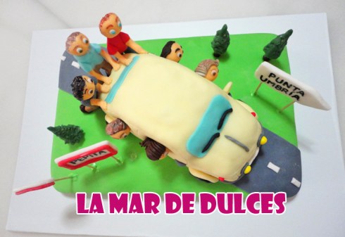 Tarta fondant Sevilla de coche seiscientos