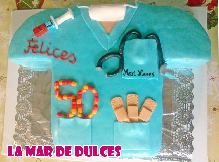 Tarta fondant de pijama de enfermera Sevilla