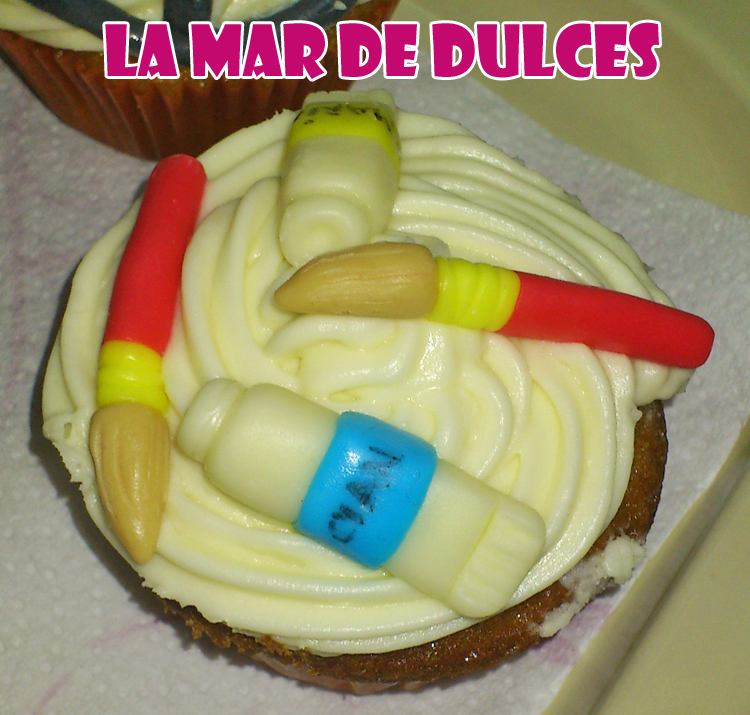 Cupcakes de chocolate blanco variados