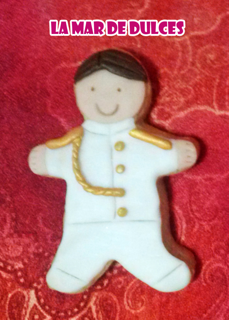 Galleta fondant Comunión niño almirante Sevilla