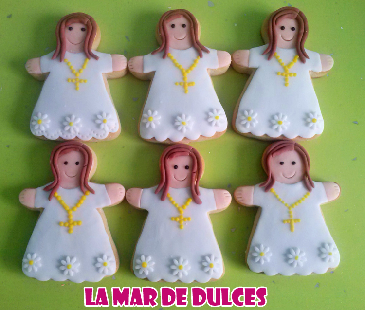 Galletas fondant de Comunión para niña Sevilla