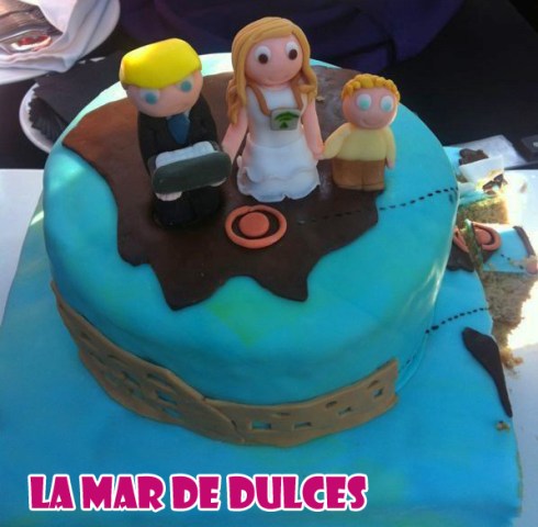 Tarta fondant para boda en Sevilla