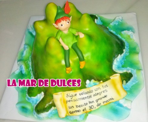 Tarta fondant de Peter Pan en la isla Sevilla
