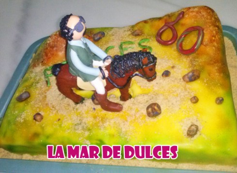 Tarta fondant de jinete y caballo Sevilla