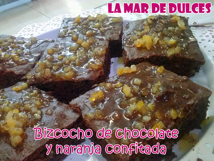 Bizcocho de chocolate y naranja confitada
