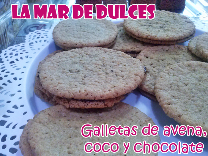 Galletas de avena, coco y chocolate