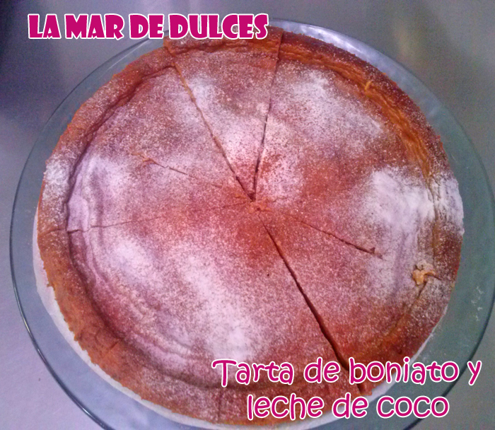 Tarta de boniato y leche de coco
