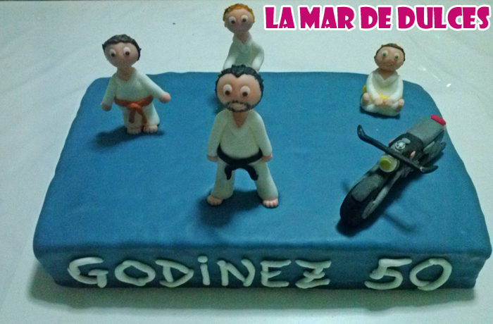 Tarta fondant de tatami y judocas