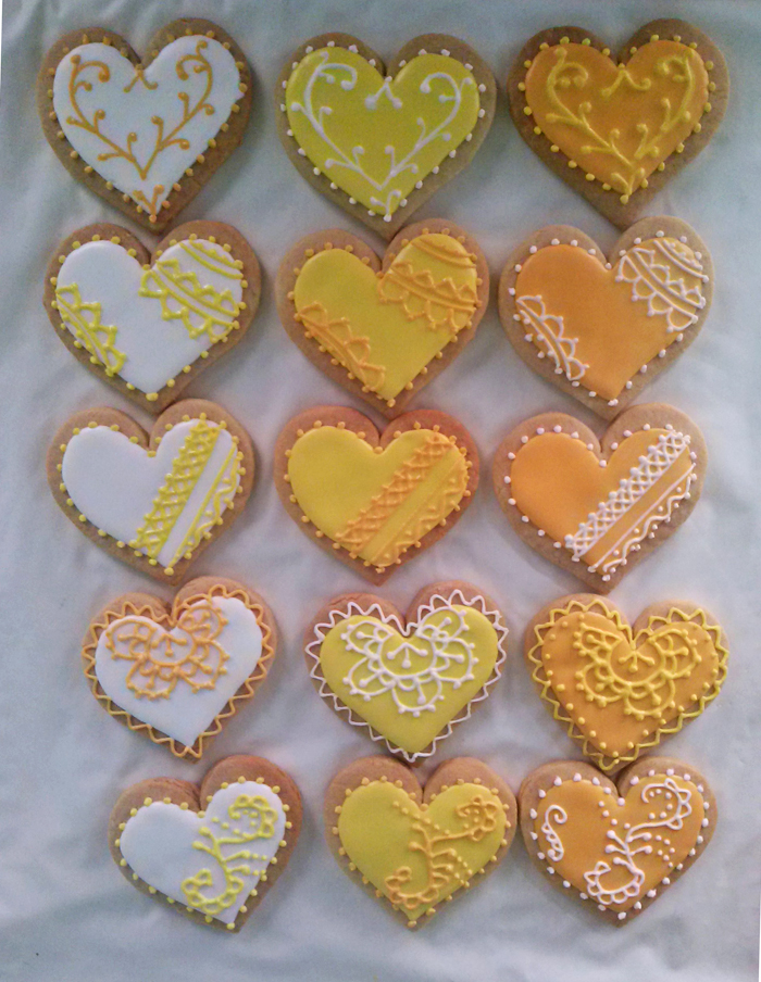 Galletas decoradas de corazones para boda Sevilla