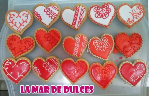 Galletas decoradas de corazones para boda Sevilla