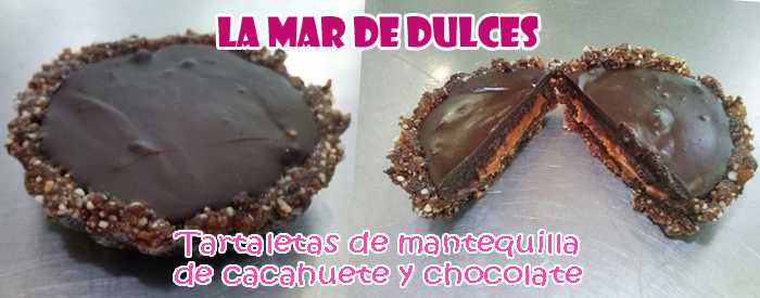 Tartaletas de mantequilla de cacahuete, chocolate y frutos secos